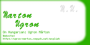 marton ugron business card
